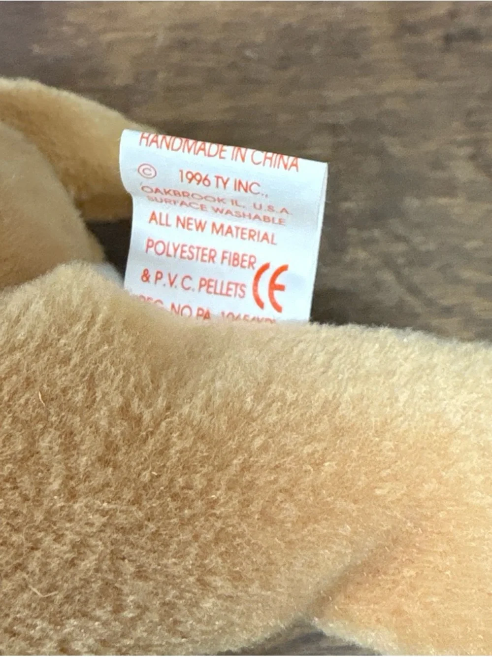 1996 Wrinkles Ty Plush Dog Toy - Brown and White Cuddly Puppy